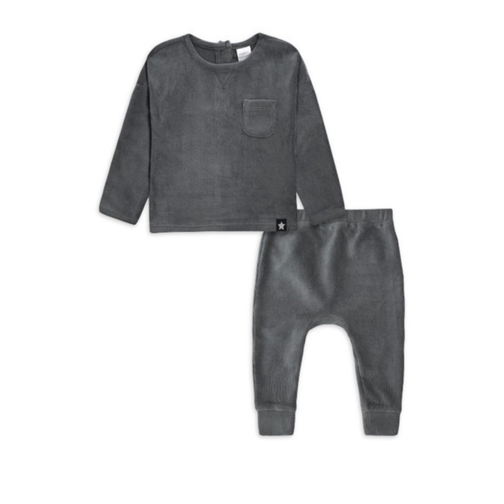 Modern Moments by Gerber Long Sleeve Velour Top and Pant Outfit‎ Set